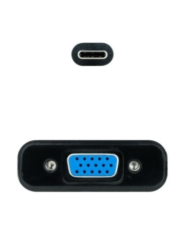Cable Conversor Nanocable 10.16.4101-BK/ USB Tipo-C Macho - VGA Hembra/ 10cm/ Negro