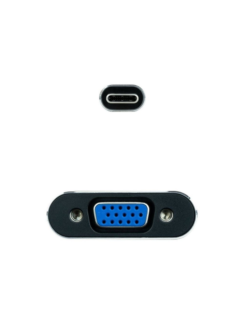 Conversor Nanocable 10.16.4101-G/ USB Tipo-C Macho - VGA Hembra/ 10cm/ Negro y Gris
