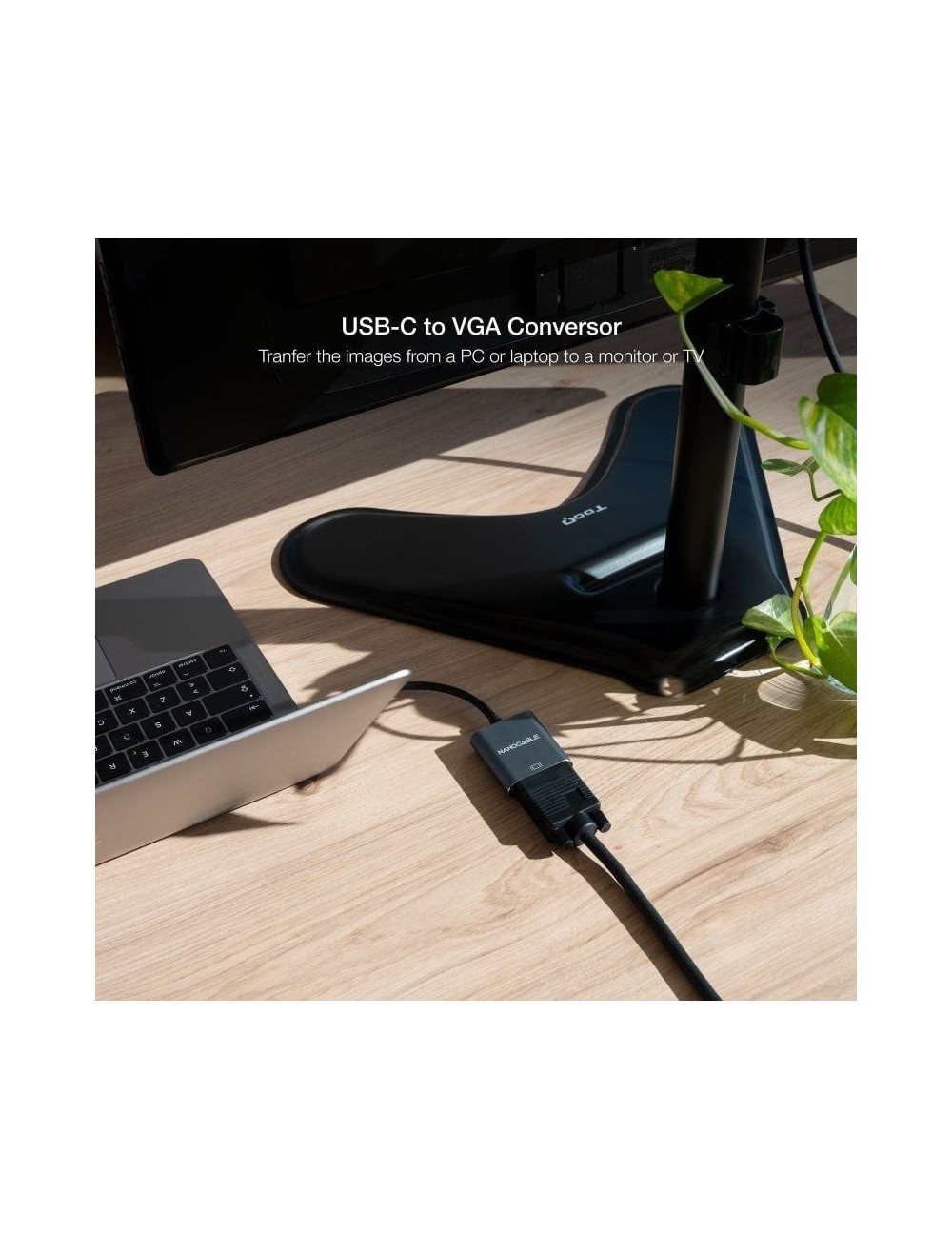 Conversor Nanocable 10.16.4101-G/ USB Tipo-C Macho - VGA Hembra/ 10cm/ Negro y Gris