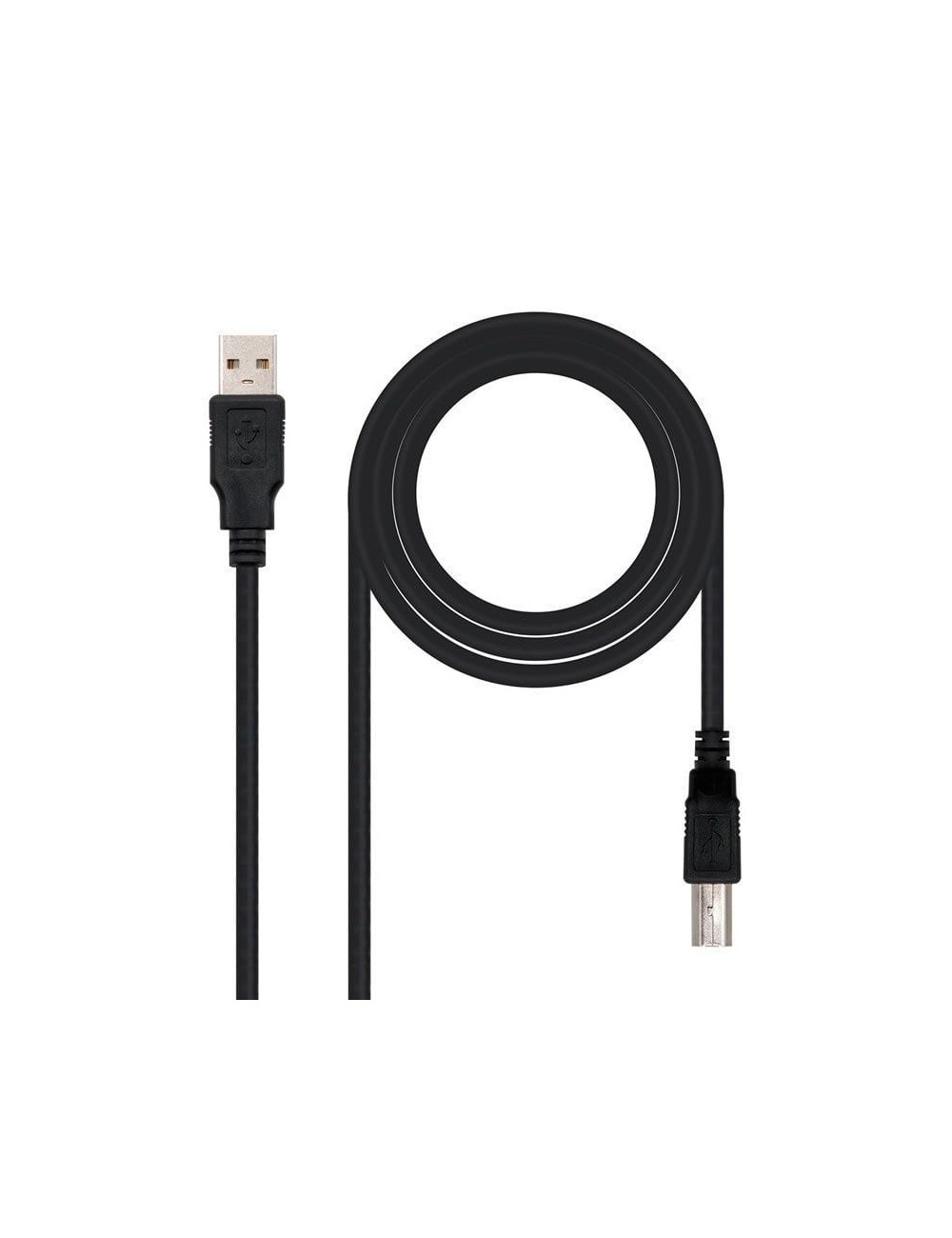Cable USB 2.0 Impresora Nanocable 10.01.0104-BK/ USB Tipo-B Macho - USB Macho/ 3m/ Negro