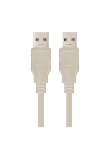 Cable USB 2.0 Nanocable 10.01.0304/ USB Macho - USB Macho/ 3m/ Beige