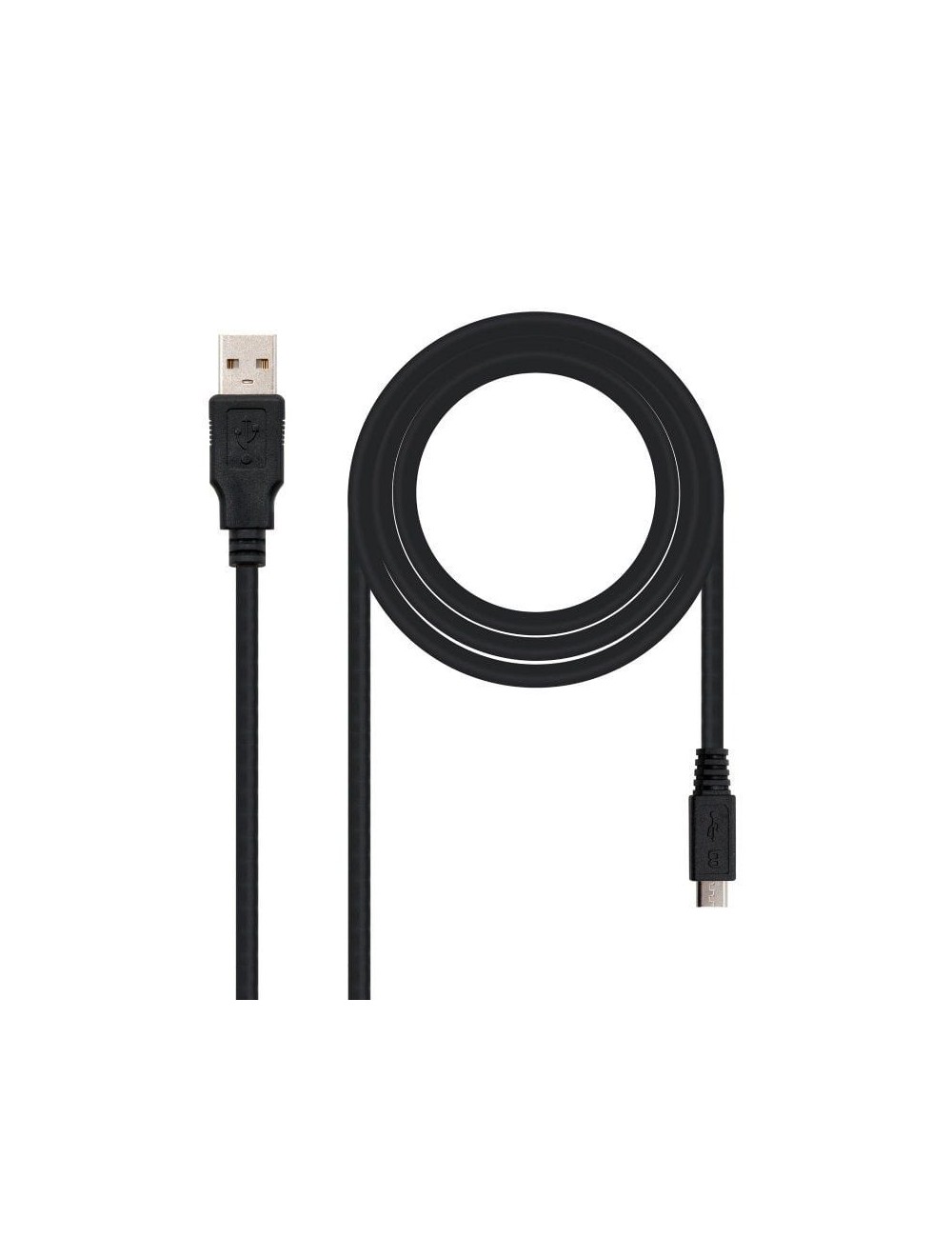 Cable USB 2.0 Nanocable 10.01.0500/ USB Macho - MicroUSB Macho/ 80cm/ Negro