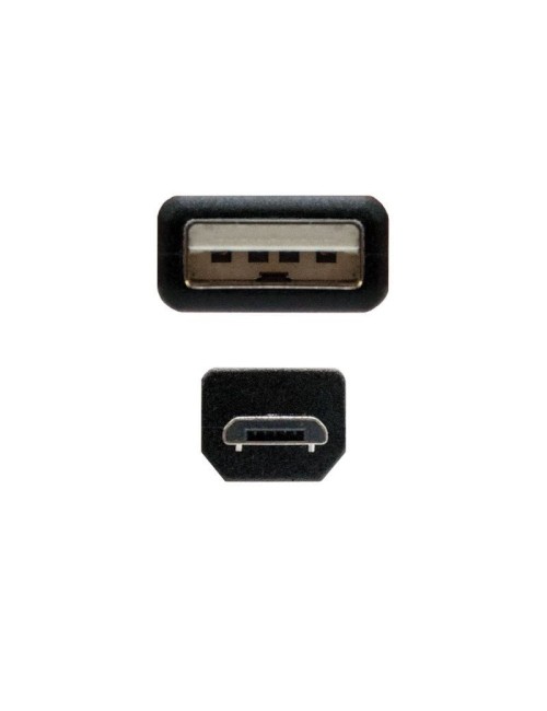 Cable USB 2.0 Nanocable 10.01.0500/ USB Macho - MicroUSB Macho/ 80cm/ Negro