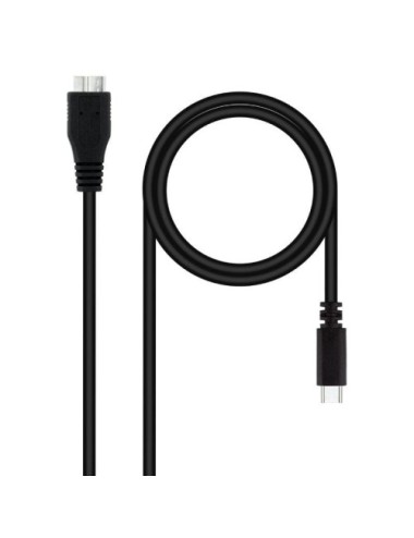 Cable USB 3.0 Tipo-C Nanocable 10.01.1201-BK/ USB Tipo-C Macho - MicroUSB Macho/ 5Gbps/ 1m/ Negro