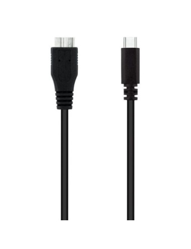 Cable USB 3.0 Tipo-C Nanocable 10.01.1201-BK/ USB Tipo-C Macho - MicroUSB Macho/ 5Gbps/ 1m/ Negro