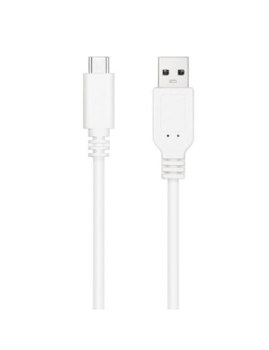 Cable USB 2.0 Nanocable 10.01.2101-W/ USB Tipo-C Macho - USB Macho/ 480Mbps/ 1m/ Blanco