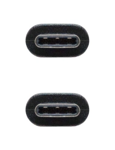 Cable USB 2.0 Tipo-C Nanocable 10.01.2301/ USB Tipo-C Macho - USB Tipo-C Macho/ 480Mbps/ 1m/ Negro
