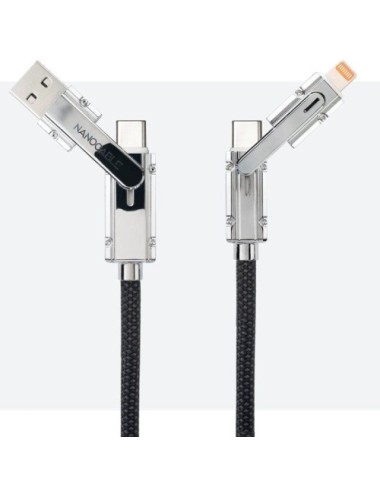 Cable USB 2.0 Tipo-C Nanocable 10.01.2602/ USB Tipo-C Macho + USB Macho - USB Tipo-C Macho + Lightning Macho/ Hasta 27W/ 480Mbps