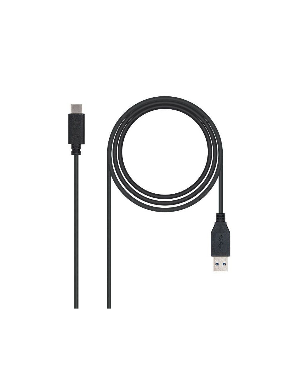 Cable USB 3.1 Nanocable 10.01.4001/ USB Tipo-C Macho - USB Macho/ 1m/ Negro