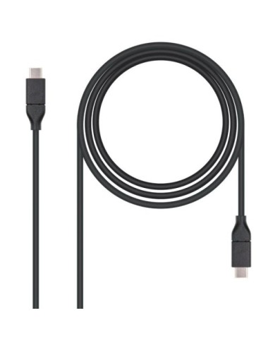 Cable USB 3.1 Nanocable 10.01.4101/ USB Tipo-C Macho - USB Tipo-C Macho/ 1m/ Negro