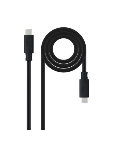 Cable USB 3.1 Tipo-C Nanocable 10.01.4101-L150/ USB Tipo-C Macho - USB Tipo-C Macho/ Hasta 100W/ 10Gbps/ 1.5m/ Negro