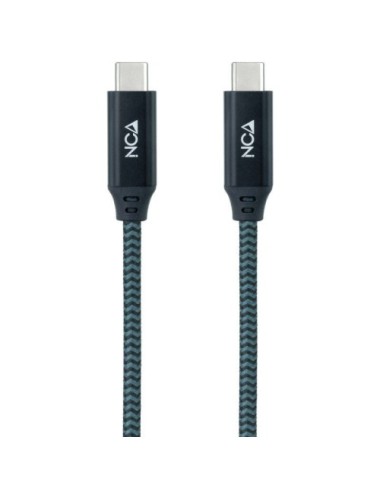 Cable USB 3.2 Tipo-C Nanocable 10.01.4301-COMB/ USB Tipo-C Macho - USB Tipo-C Macho/ Hasta 100W/ 20Gbps/ 1m/ Gris y Negro