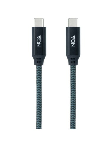 Cable USB 3.2 Tipo-C Nanocable 10.01.4302-COMB/ USB Tipo-C Macho - USB Tipo-C Macho/ Hasta 100W/ 20Gbps/ 2m/ Gris y Negro