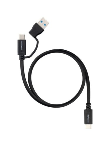 Cable USB 3.2 Tipo-C Nanocable 10.01.4800/ USB Tipo-C Macho/ USB Macho - USB Tipo-C Macho/ Hasta 60W/ 10Gbps/ 50cm/ Negro
