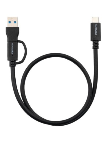 Cable USB 3.2 Tipo-C Nanocable 10.01.4801/ USB Tipo-C Macho/ USB Macho - USB Tipo-C Macho/ Hasta 60W/ 10Gbps/ 1m/ Negro