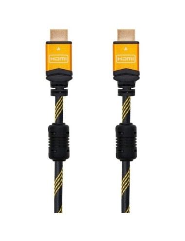 Cable HDMI 2.0 4K Nanocable 10.15.1602/ HDMI Macho - HDMI Macho/ 1.5m/ Negro/ Naranja