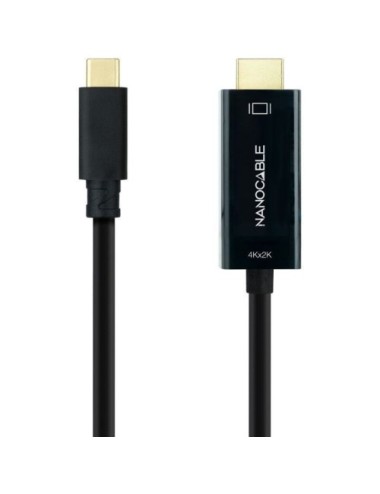 Cable Conversor Nanocable 10.15.5135/ USB Tipo-C Macho - HDMI Macho/ 5m/ Negro