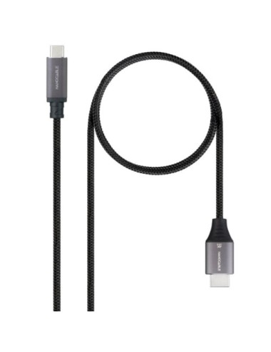Cable Conversor Nanocable 10.15.5262/ USB Tipo-C Macho - HDMI Macho/ 1.8m/ Negro