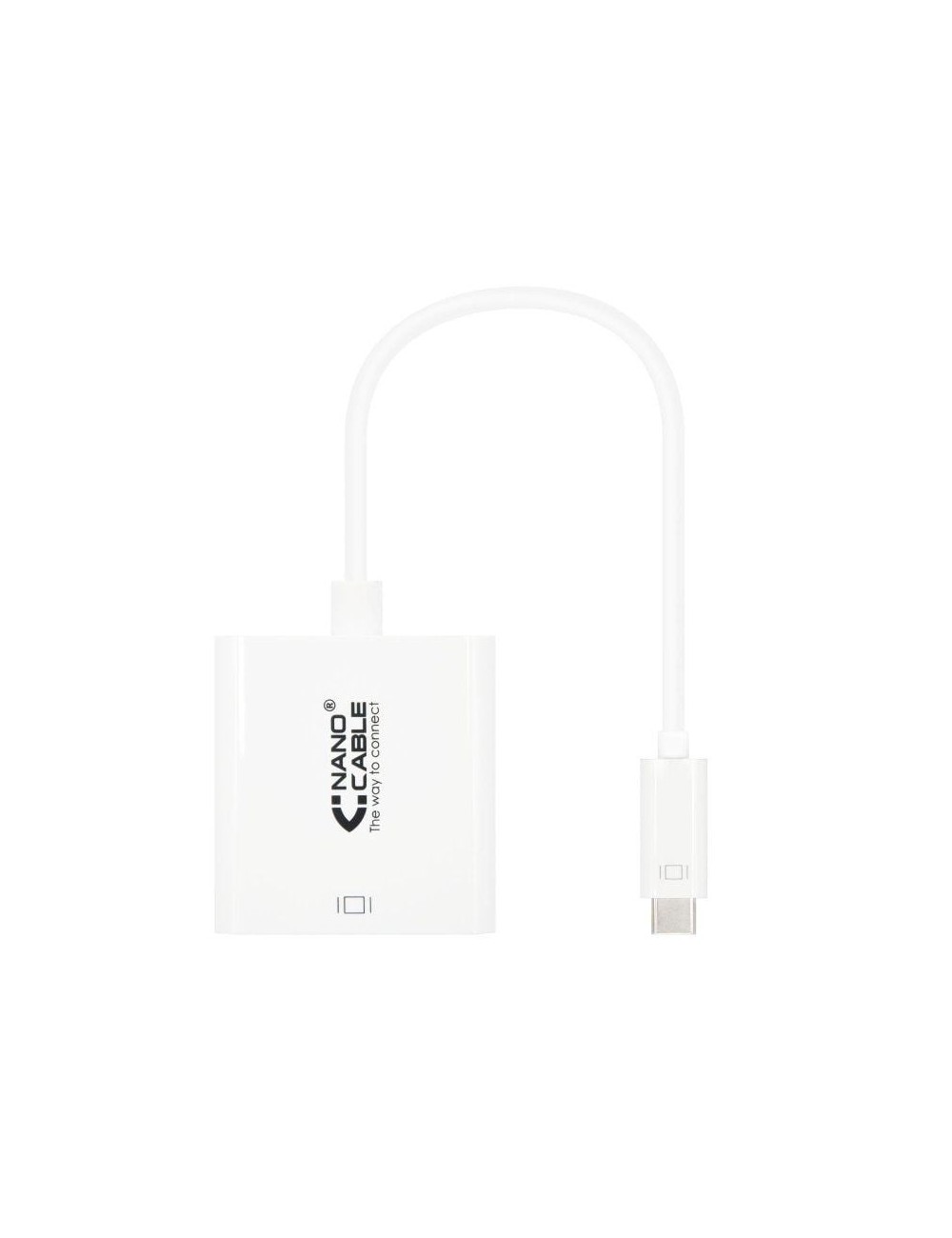 Conversor Nanocable 10.16.4103/ USB Tipo-C Macho - DVI-D (24+1) Hembra/ 15cm/ Blanco