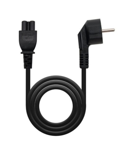 Cable Alimentación Trébol Nanocable 10.22.0302-L200/ Schuko Macho - C5 Hembra/ 2m/ Negro