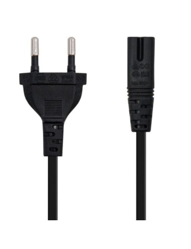 Cable Alimentación Forma 8 Nanocable 10.22.0402-L200/ CEE7/16 Macho - C7 Hembra/ 2m/ Negro