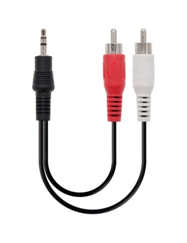 Cable Estéreo Nanocable 10.24.0310/ Jack 3.5 Macho - 2x RCA Macho/ 10m/ Negro