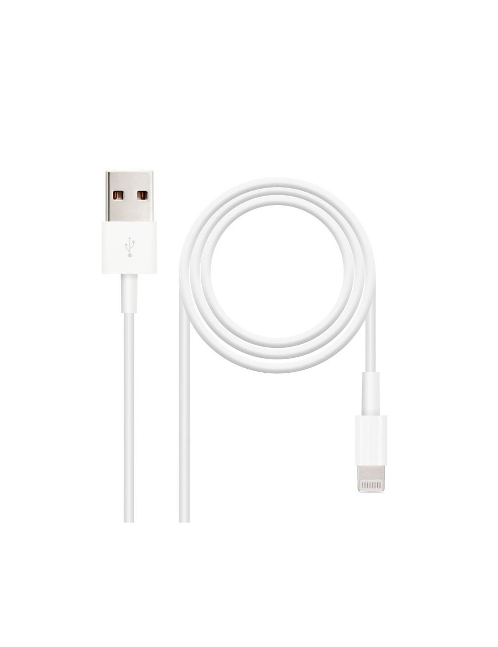 Cable USB 2.0 Lightning Nanocable 10.10.0400/ USB Macho - Lightning Macho/ 50 cm/ Blanco