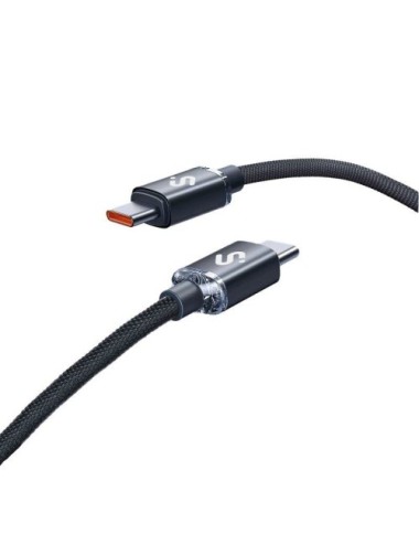 Cable USB 2.0 Tipo-C Subblim Optimus/ USB Tipo-C Macho - USB Tipo-C Macho/ Hasta 60W/ 480Mbps/ 2m/ Negro