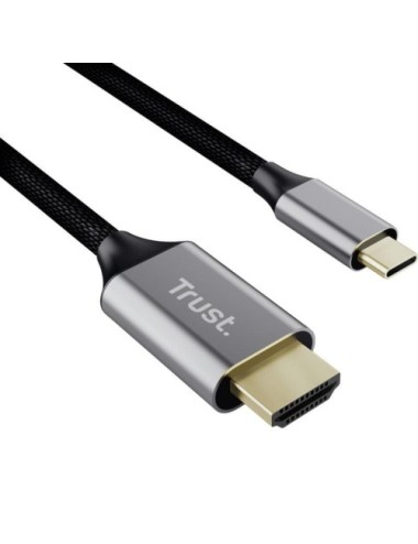 Cable Conversor HDMI 4K Trust CALYX/ USB Tipo-C Macho - HDMI Macho/ 2m/ Gris
