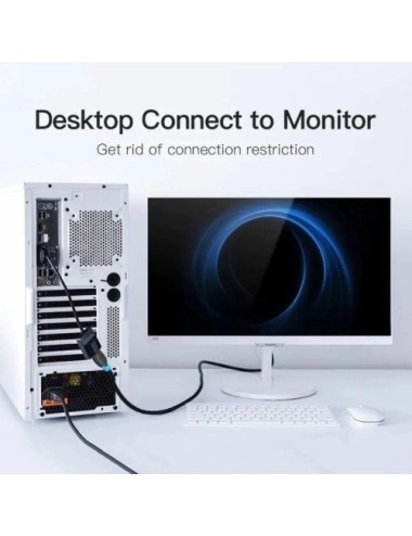 Cable Conversor Vention ACNBF/ VGA Macho - HDMI Hembra/ 1m/ Negro