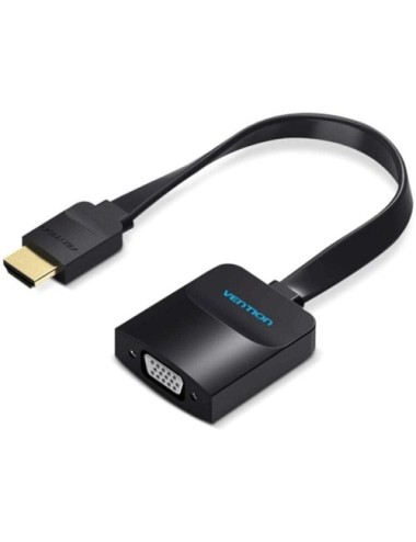Cable Conversor Vention 74346/ HDMI Macho/ VGA Hembra - Jack 3.5 Hembra/ 20cm/ Negro