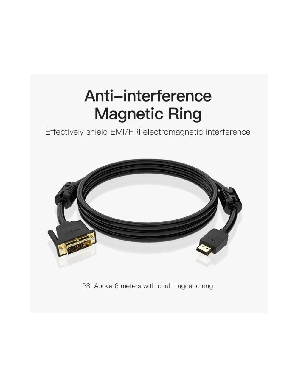 Cable Conversor Vention ABFBF/ DVI Macho - HDMI Macho/ 1m/ Negro