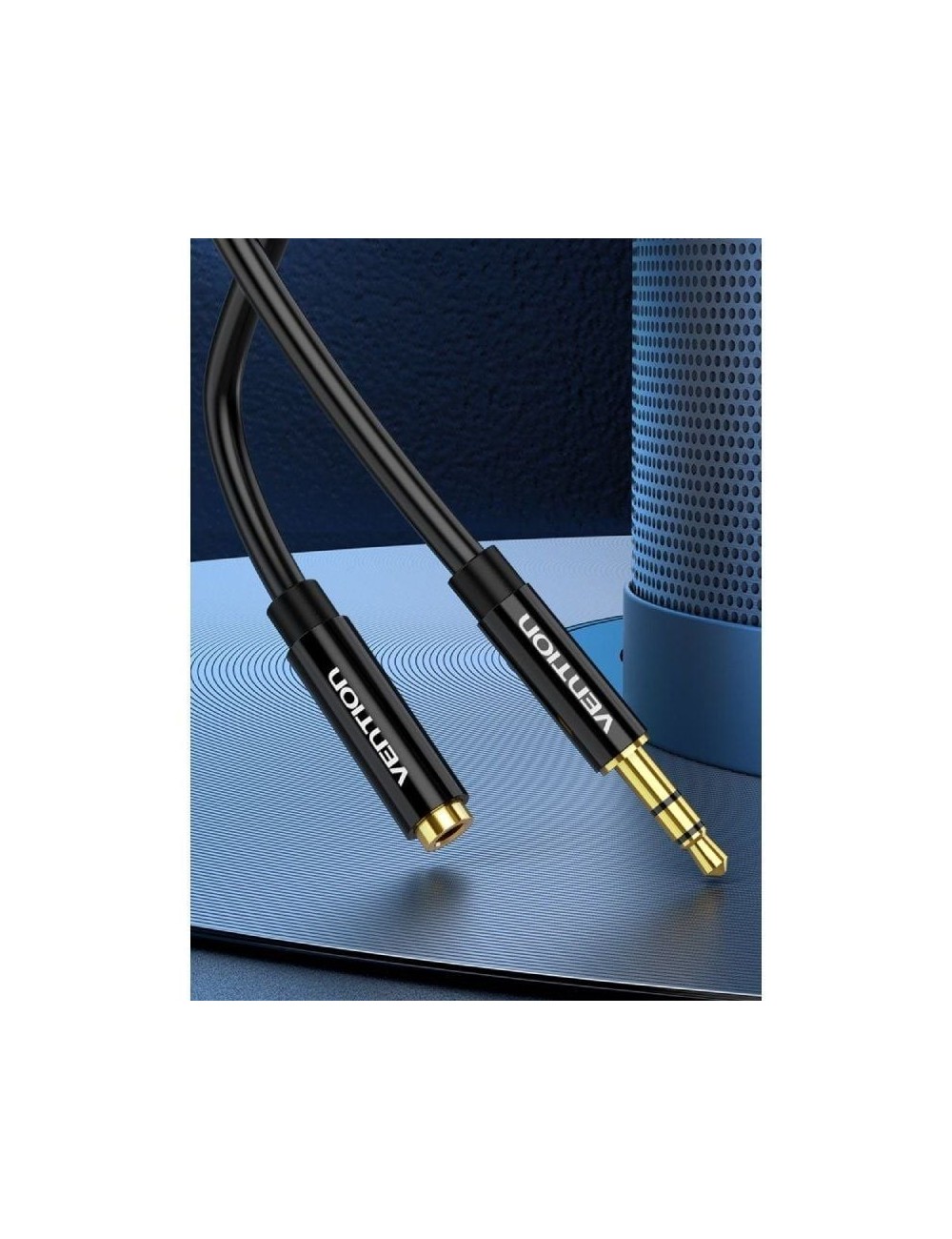 Cable Estéreo Vention BBZBF/ Jack 3.5 Macho - Jack 3.5 Hembra/ 1m/ Negro