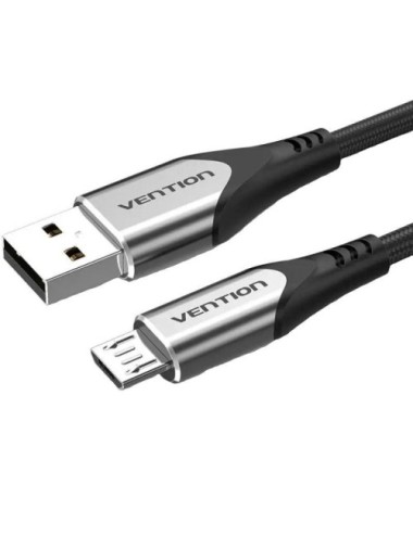Cable USB 2.0 Vention COAHG/ USB Macho - MicroUSB Macho/ 480Mbps/ 1.5m/ Gris