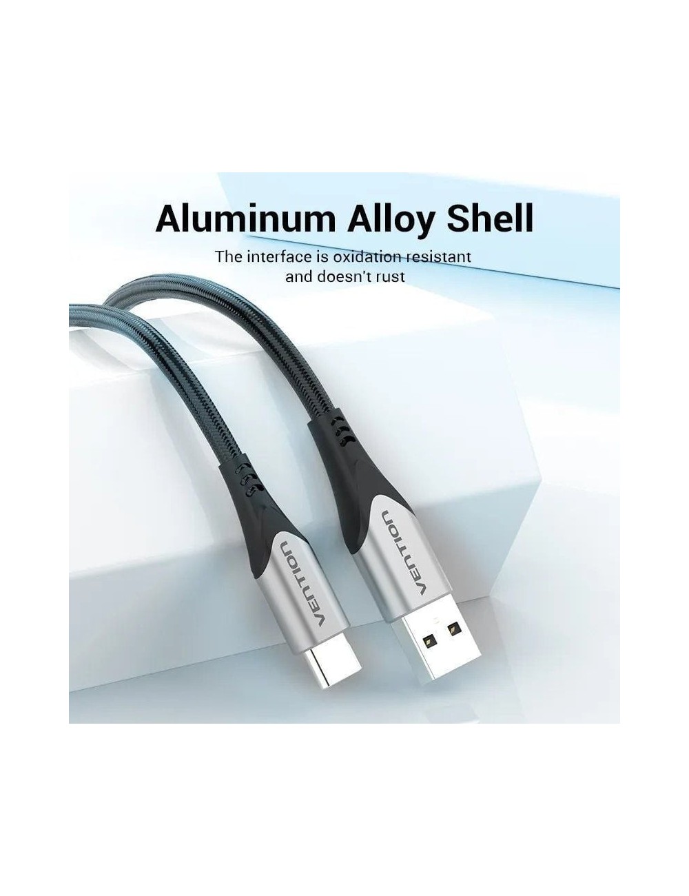 Cable USB 2.0 Tipo-C Vention CODHD/ USB Tipo-C Macho - USB Macho/ 480Mbps/ 50cm/ Gris