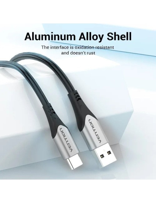 Cable USB 2.0 Tipo-C Vention CODHD/ USB Tipo-C Macho - USB Macho/ 480Mbps/ 50cm/ Gris