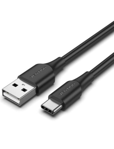 Cable USB 2.0 Tipo-C Vention CTHBD/ USB Tipo-C Macho - USB Macho/ 480Mbps/ 50cm/ Negro