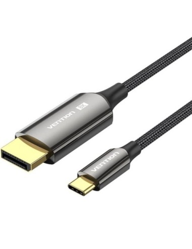 Cable Conversor DisplayPort 8K Vention CRFBF/ USB Tipo-C Macho - DisplayPort Macho/ 1m/ Negro