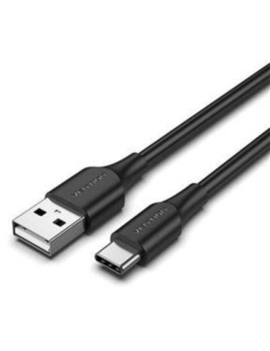 Cable USB 2.0 Tipo-C Vention CTHBH/ USB Tipo-C Macho - USB Macho/ 480Mbps/ 2m/ Negro