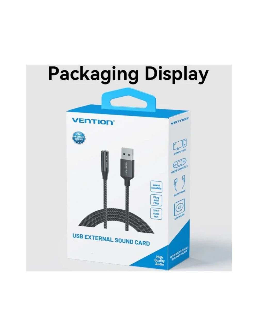 Conversor Vention CVEBC/ Jack 3.5 Hembra - USB Macho/ 1m/ Gris