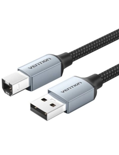 Cable USB 2.0 Impresora Vention CTTHG/ USB Tipo-B Macho - USB Macho/ 480Mbps/ 1.5m/ Gris