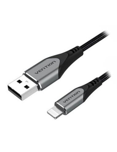 Cable USB 2.0 Lightning Vention LABHF/ USB Macho - Lightning Macho/ 480Mbps/ 1m/ Gris