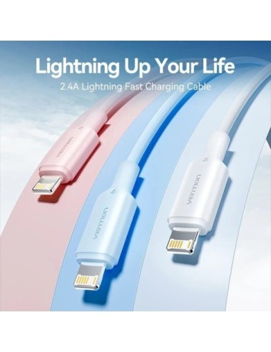 Cable USB 2.0 Lightning Vention LAMBH/ USB Macho - Lightning Macho/ 480Mbps/ 2m/ Negro
