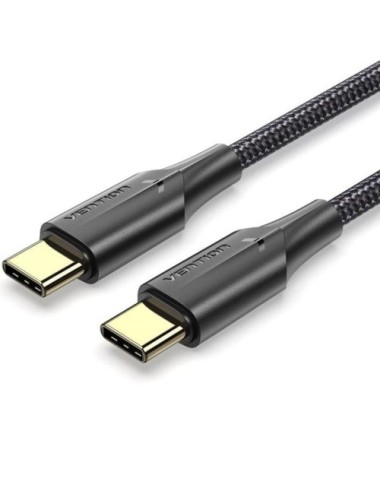 Cable USB 2.0 Tipo-C 3A Vention TAUBI/ USB Tipo-C Macho - USB Tipo-C Macho/ 480Mbps/ 3m/ Negro