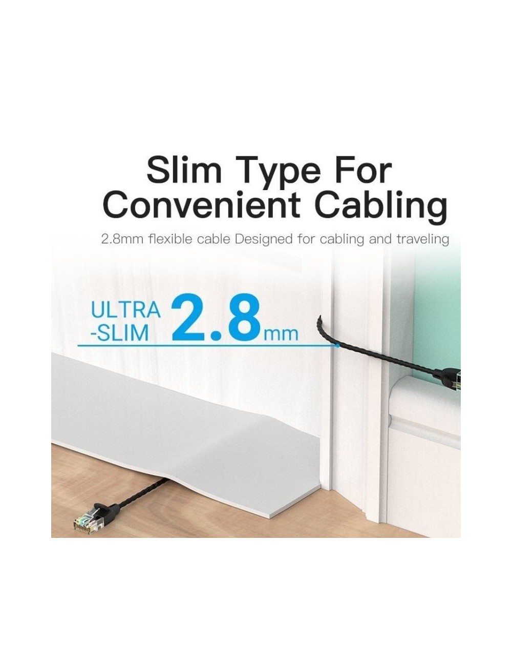 Cable de Red RJ45 UTP Vention IBIBI Cat.6A/ 3m/ Negro