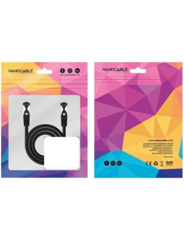 Cable de Red RJ45 SSTP Nanocable 10.20.2001-BK Cat.8.1/ 1m/ Negro