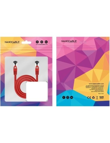 Cable de Red RJ45 SSTP Nanocable 10.20.2001-R Cat.8.1/ 1m/ Rojo
