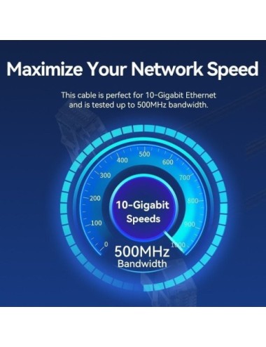 Cable de Red RJ45 UTP Vention IBOWG Cat.6A/ 1.5m/ Cabeza Rotatoria 360º/ Blanco