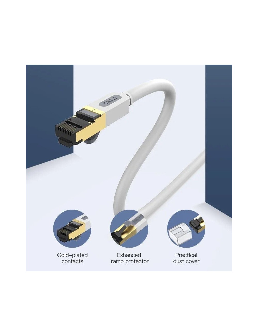 Cable de Red RJ45 SFTP Vention ICDHF Cat.7/ 1m/ Gris