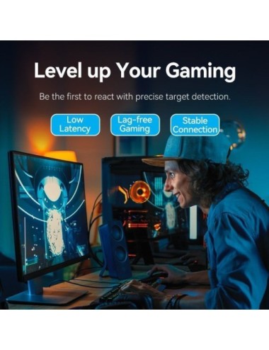 Cable de Red RJ45 UTP 26AWG Vention IKKBJ Cat.8/ Gaming/ 5m/ Negro